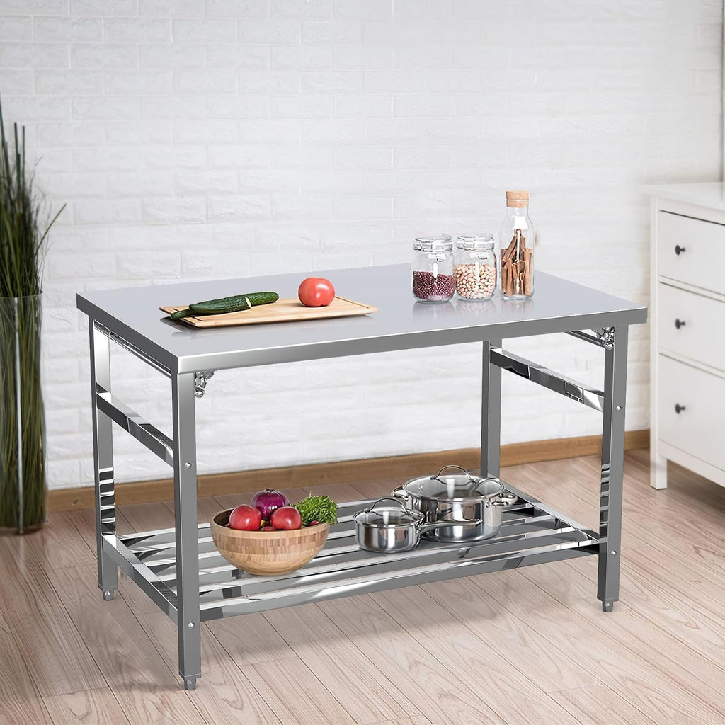 48" x 30" Stainless Steel Commercial Work Table, No Installation Required