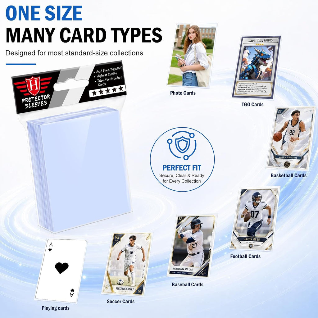 100 Counts Clear Penny Card Sleeves for Trading Cards, Plastic Soft Card Sleeves Card Protectors Fit for MTG Baseball