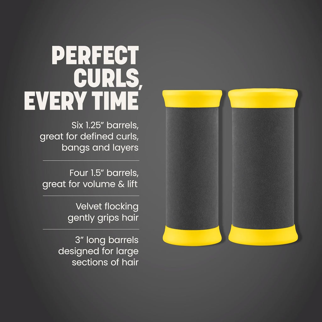 Drybar The Roller Club Curling Hot Rollers | 10 Rollers, 2 Sizes, Heats-Up Fast, Gentle on Hair, Reduces Frizz, Adds