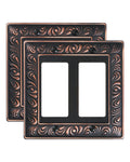 2-Pack Paisley Pattern Double Decorator Outlet Cover Plate
