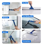 12 inch Rotatable Shower Squeegee for Glass Doors, Multi-Purpose Window Squeegee with Hook & Refill Rubber Blade