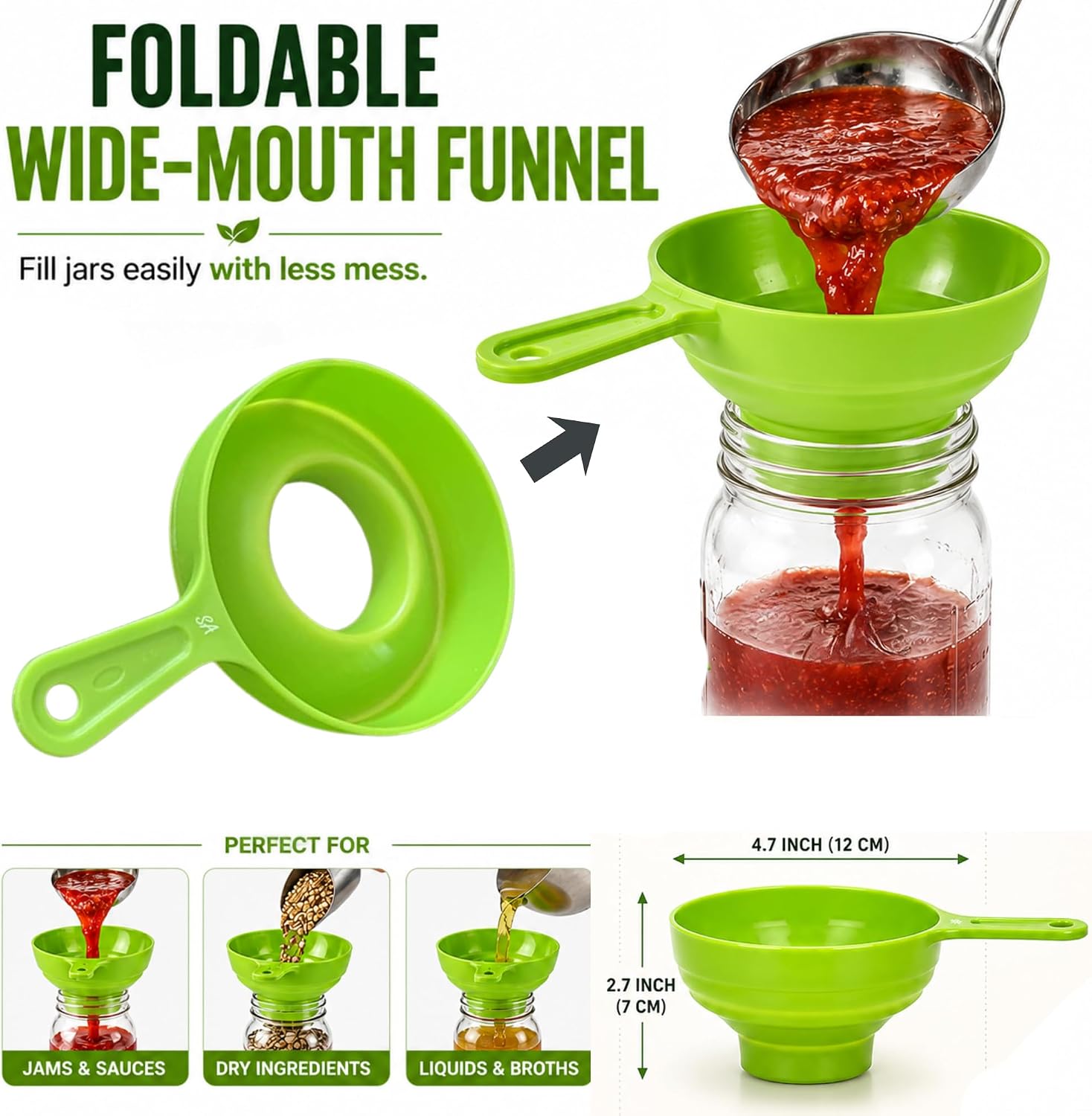 Canning Supplies Starter Kit (Food Grade) - Canning Kits Set for Beginners - 3 Pcs. Including Wide Mouth Jar Funnel