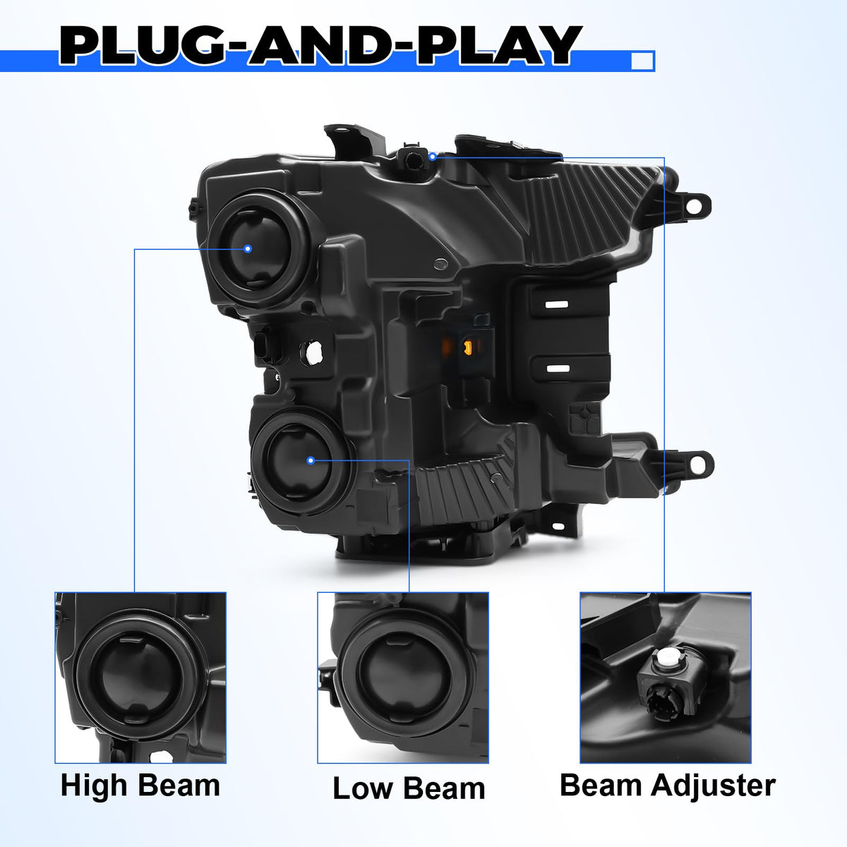 Headlight Compatible with 2018-2020 Ford F-150 (W/Bulbs, Driver Side (Left))