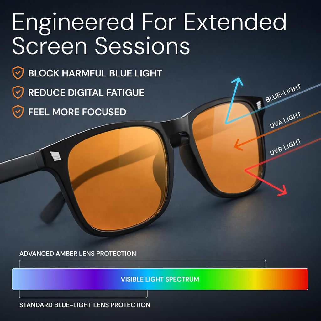 High Tech Blue Light Blocking Gaming Glasses | Computer Glasses, Advanced Blue Light Blocking, Screen Fatigue