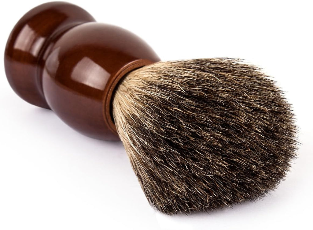 100% Best Original Pure Badger Hair Shaving Brush Handmade. Real Wood Base. Perfect for Wet Shave, Safety Razor