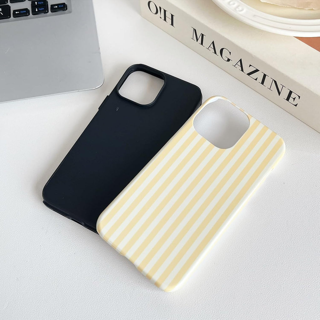 Compatible with iPhone 16 Case, Cute Fashion Aesthetic Striped Pattern Cover for Women, Shockproof Soft TPU and Hard