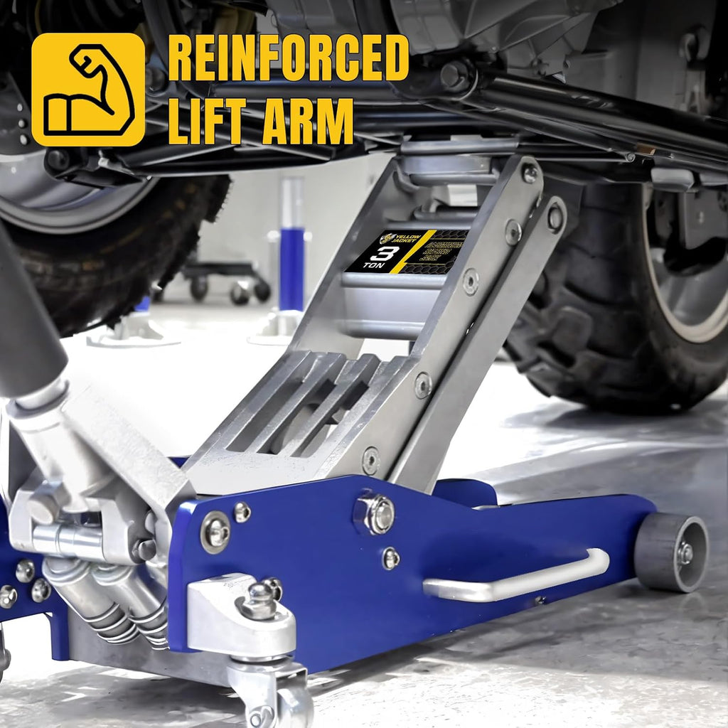 3 Ton Floor Jack Full Aluminum Ultra Lightweight Quick Rise Racing Floor Car Jack with Dual Pump Fast Lifting Low