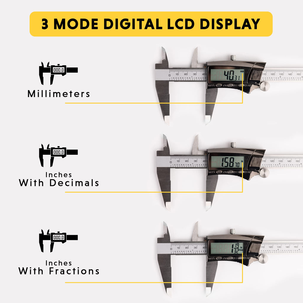 General Tools Digital Caliper 14712 - 12" Caliper Measuring Tool - Stainless Steel Ruler