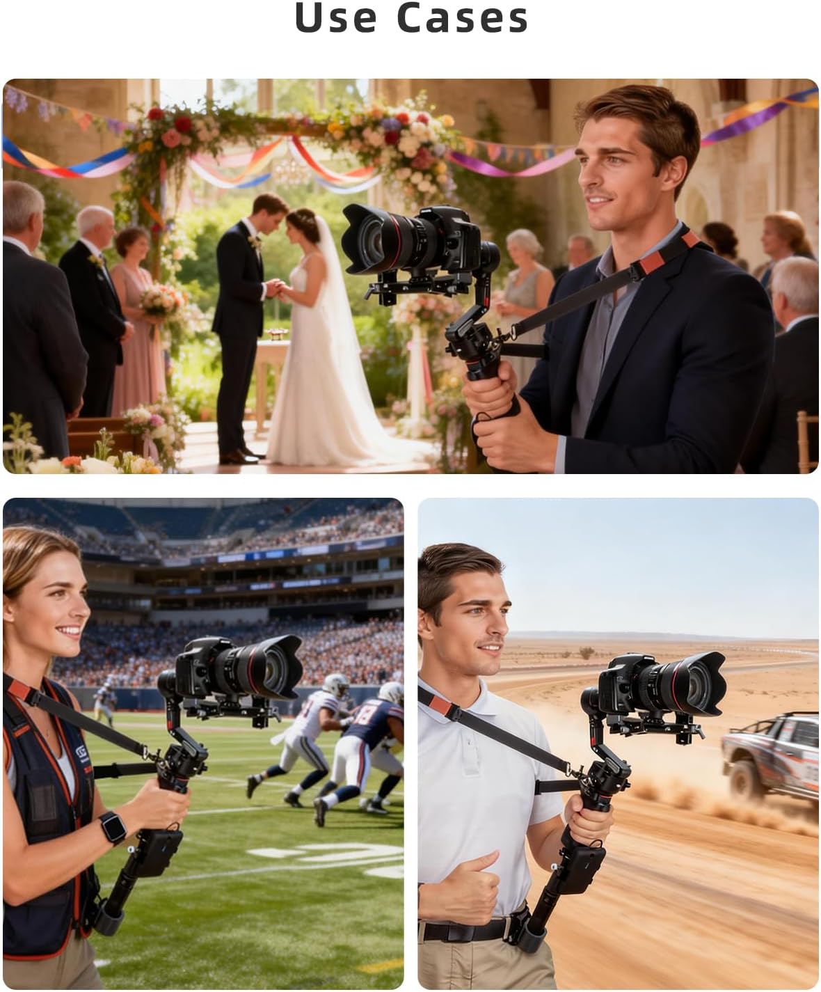Handheld Camera Gimbal Stabilizer Accessories Load Reduce Kit | Adjustable Shoulder Strap/Belt/Gimbal