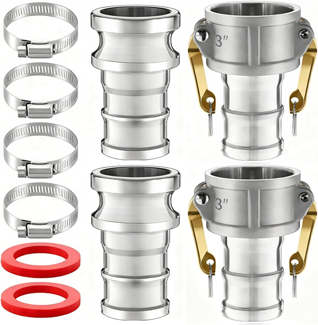 2 Set 3 Inch Camlock Fittings Type C&E