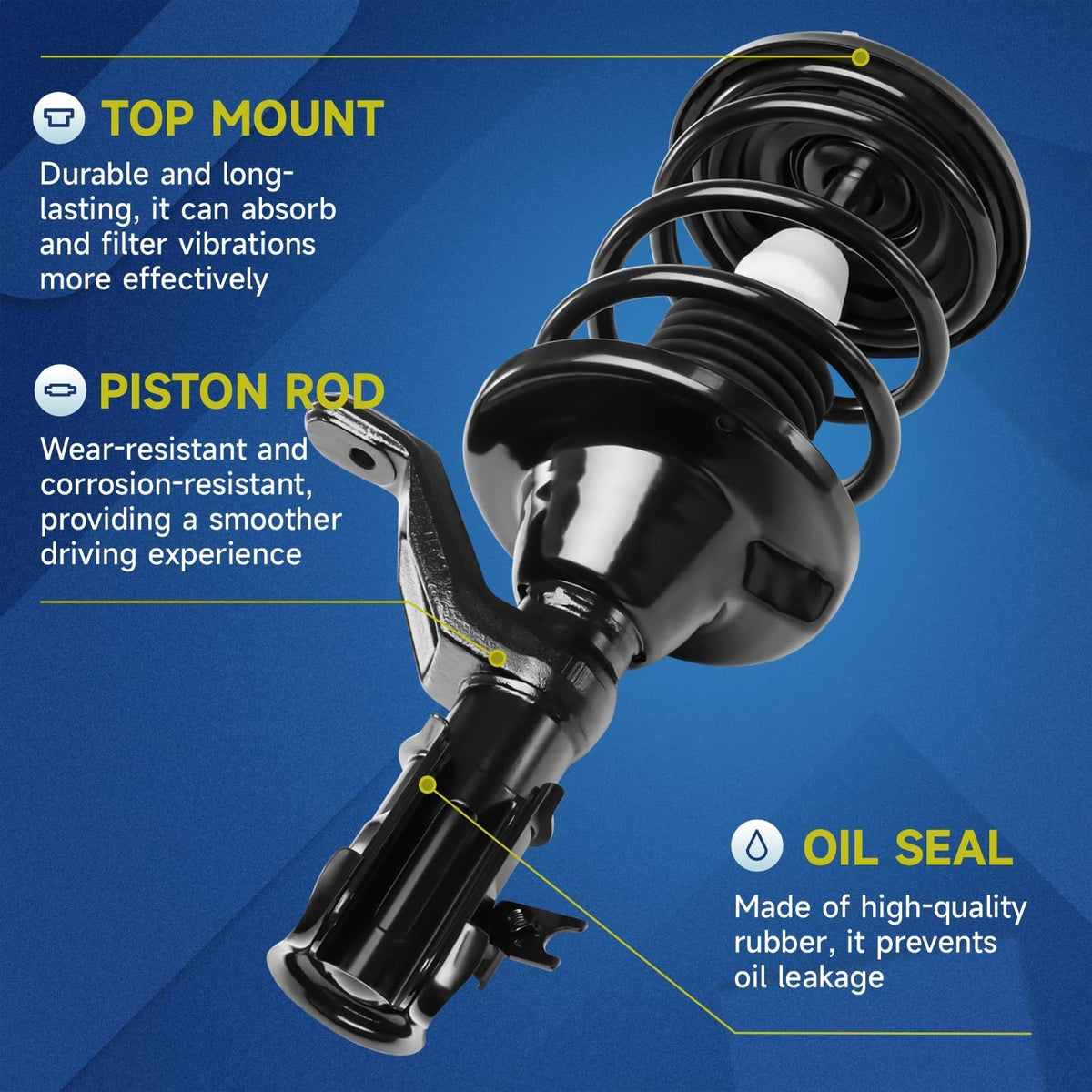 Vextone Front Shocks Fit for 2003-2005 Honda Civic Only Fits 1.7L Models