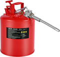 Safety Gas Can, 5 Gallon Type II Red Safety Can for Gasoline with Stainless Steel Flame Arrester, Self-Closing Lid &