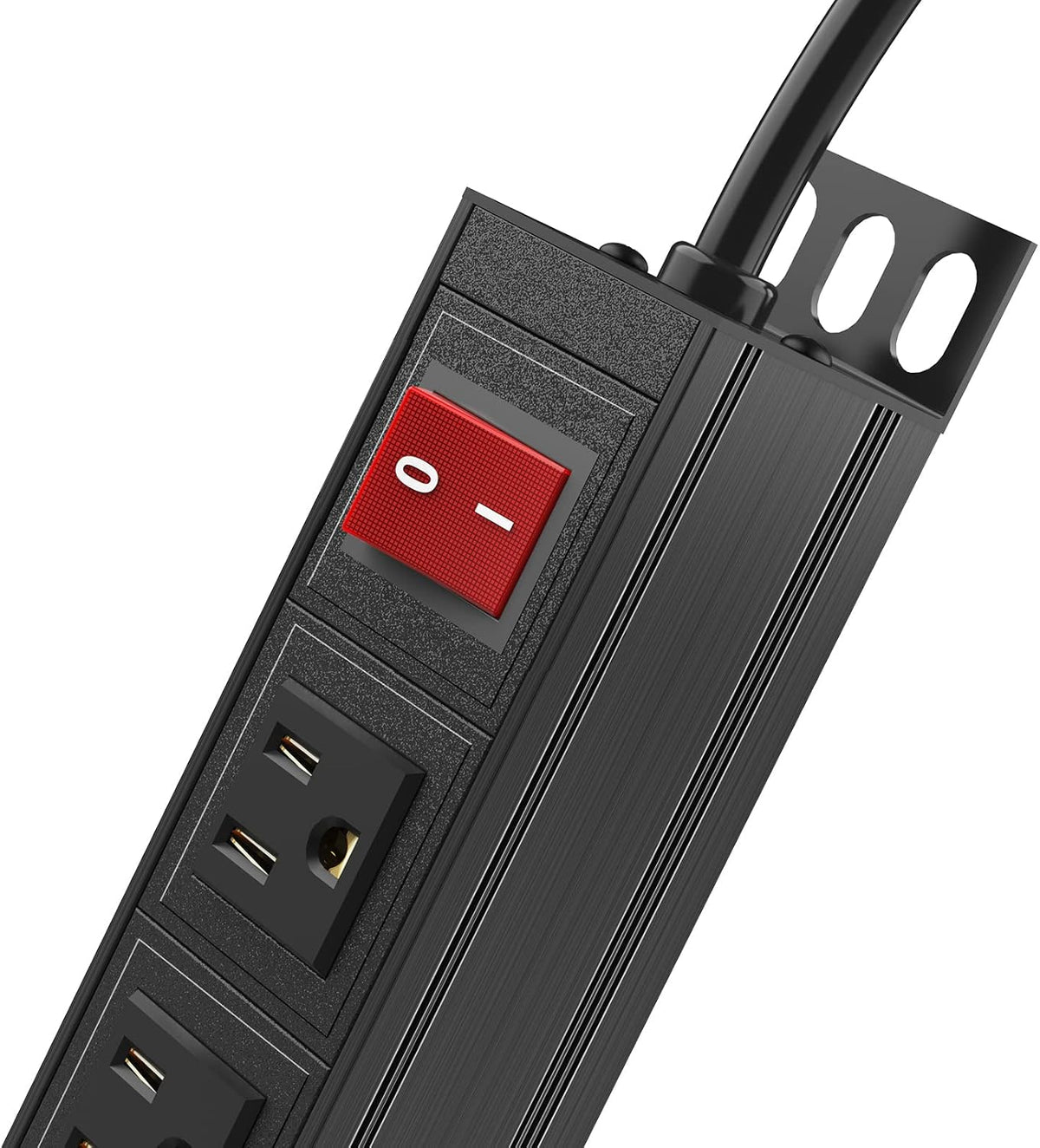 6 Outlet Power Strip, Metal Mountable Power Strip, Heavy Duty Wall Mount Power Outlet for Commercial, Industrial