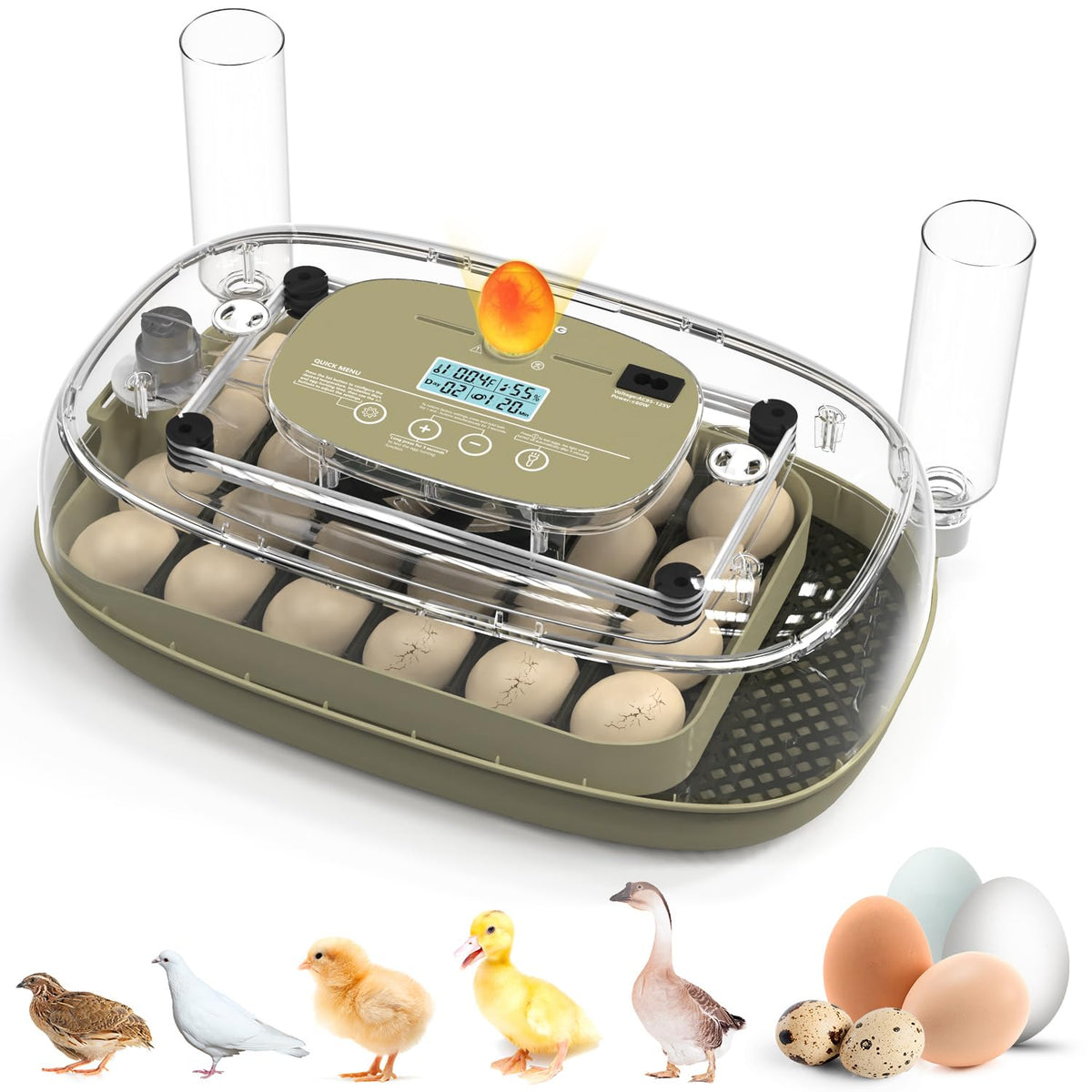 Egg Incubators Incubator for Hatching Eggs 24 Eggs Egg Incubator for Lab Home Farm with Automatic Egg Turning for