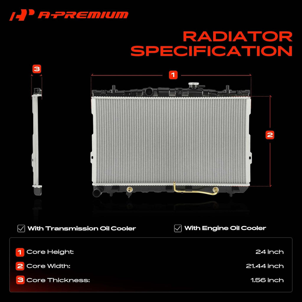 A-Premium Engine Coolant Radiator Assembly with Oil Cooler