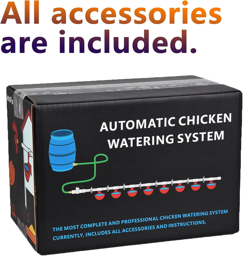 Automatic Chicken Watering System with PVC Pipe (Real Complete Set Pipeline) - 1/2" PVC Tee Fittings & Pipe & Garden