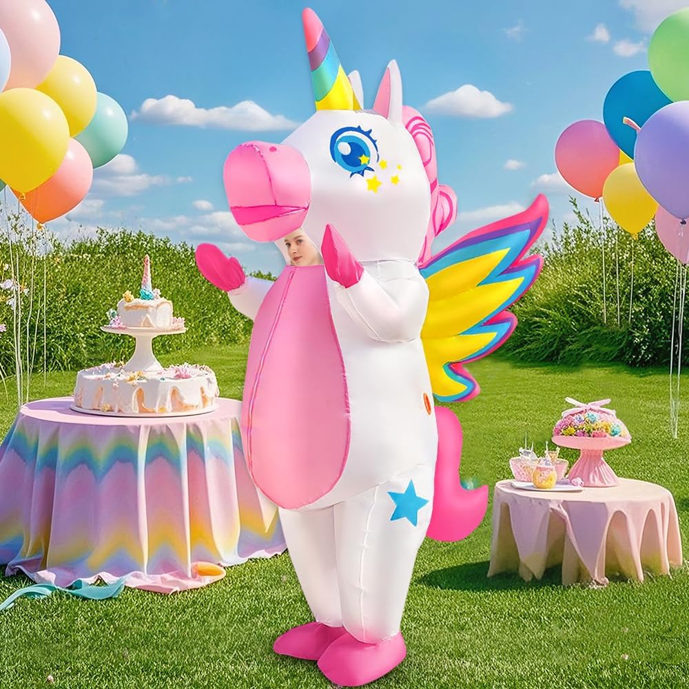 Unicorn Costume, Inflatable Unicorn Costume Adult, Blow Up Costumes for Adults, Funny Halloween Costumes Unicorn Suit