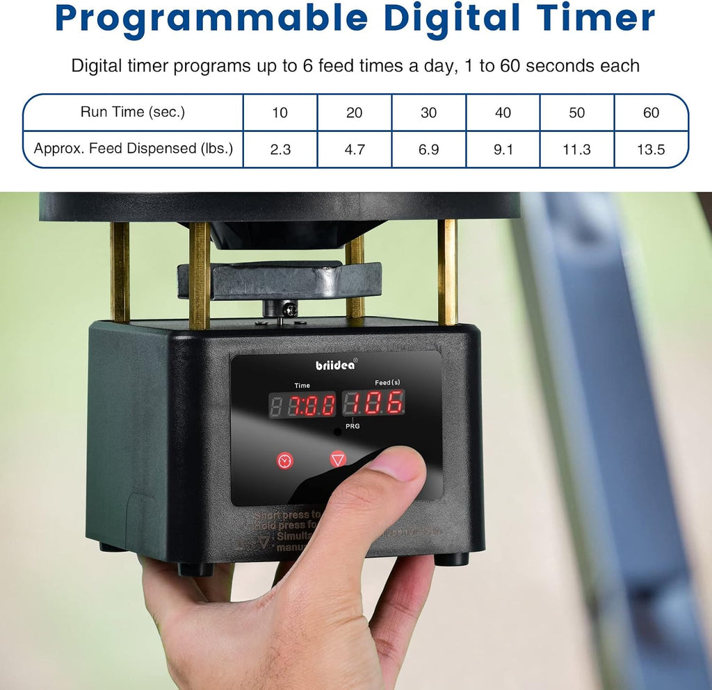Deer Feeder Timer, All-in-One Deer Feeder Motor and Timer Kit with Programable Digital Timer, Metal Spin Plate