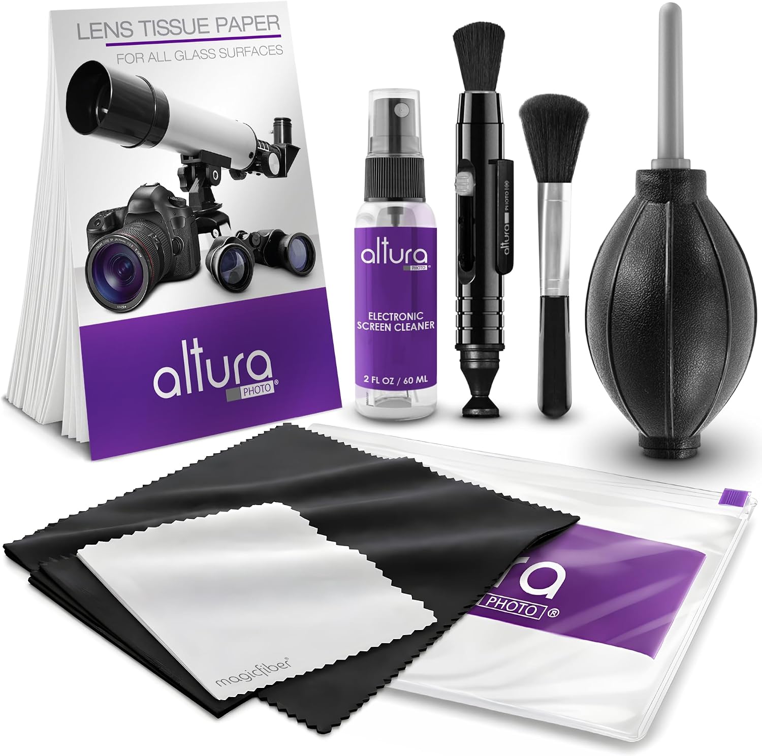Camera Lens Cleaning Kit, Lens Cleaner for DSLR & Mirrorless | Keeps Gear Spotless & Scratch-Free, Includes Cleaner