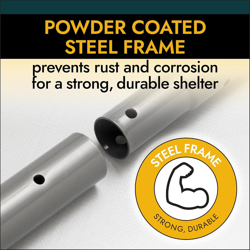 Peak Style Roof Instant Garage Carport Car Canopy with Steel Frame and Waterproof UV-Treated Cover