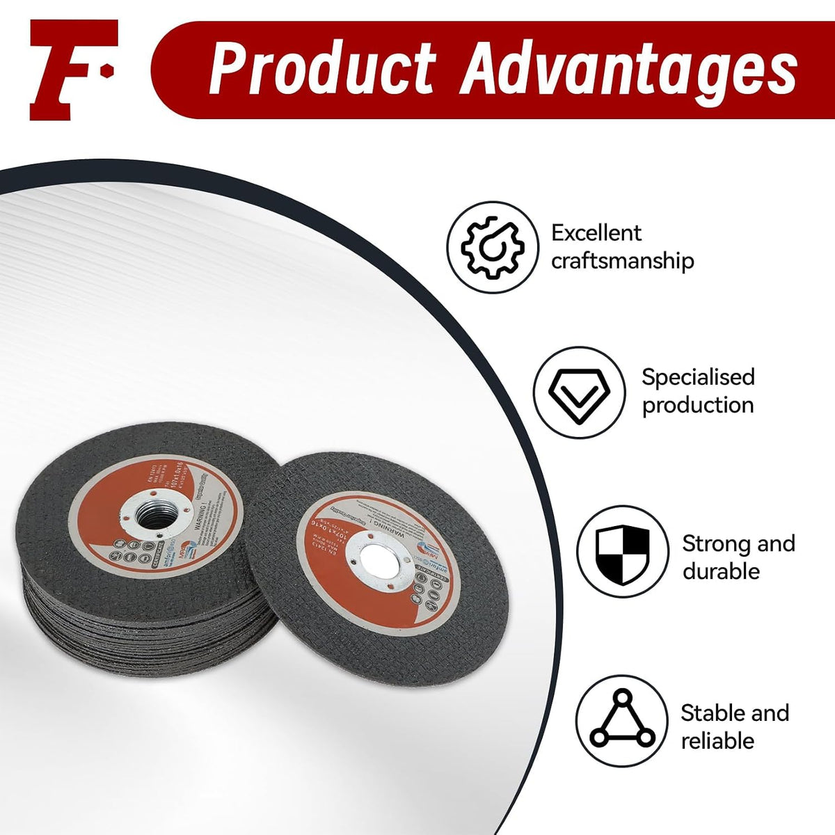 findmall 50 Pack 4" x.040 x5/8" Cut Off Wheel Aluminum Oxide