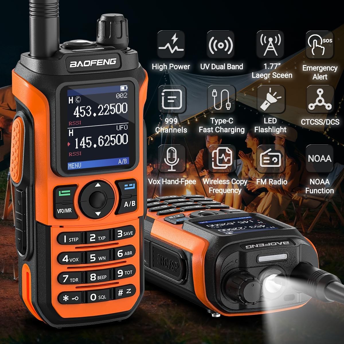 Radio Ham Radio Handheld Dual Band Long Range Two Way Radio for Adults UV-21R Rechargeable Walkie Talkies with