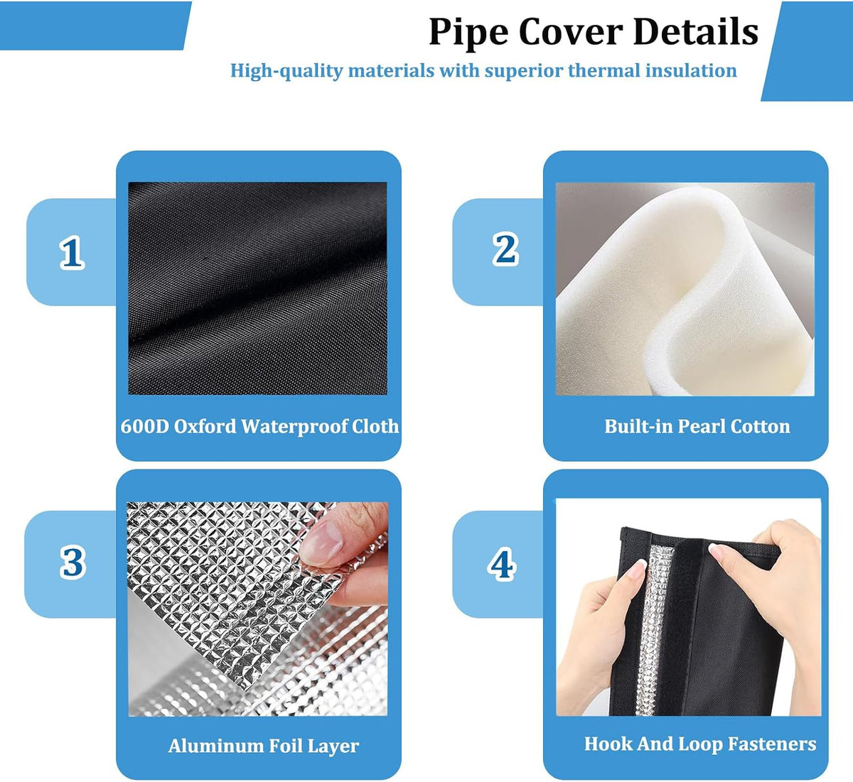 5 Layer HVAC Copper Pipe Insulation Cover, 78" x 10.2" 600D Oxford AC Line Set Wrap, Waterproof & UV Resistant Sleeve