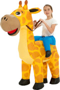 Halloween Inflatable Costume Kids,Blow Up Ride Giraffe Suit Girls Boys