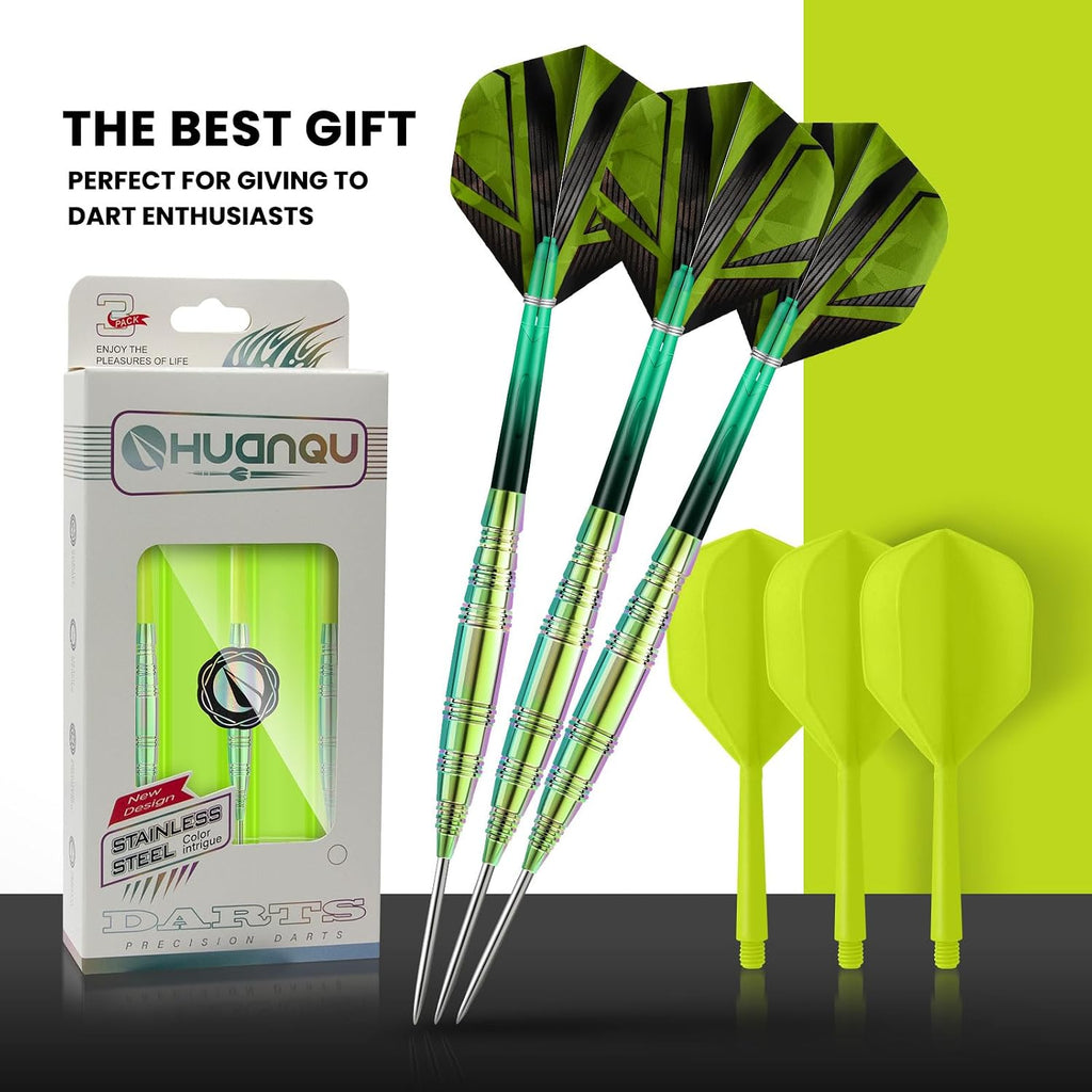 Professional Steel Tip Darts Set, 3 Pack 21/22/23/24g Darts Metal Tip Set with Extra Dart Shafts/Flights & Dart