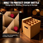 12 Bottle Wine Shipping Boxes 2 Pack with Dividers Heavy Duty Box
