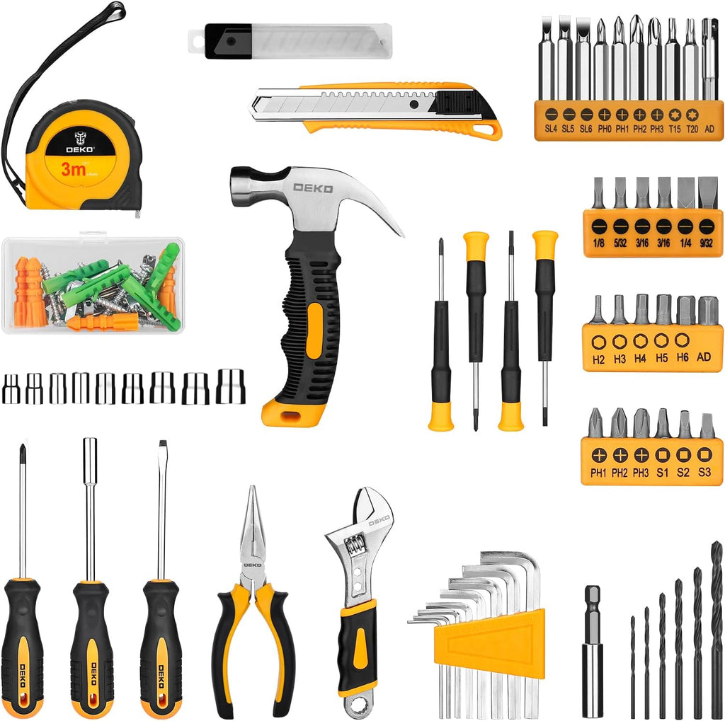 Tool Set：Tool Kit with 8V Cordless Drill,Tool Box with Drill,Hand Drill Set for Men & Women,Home Tool Kits for House