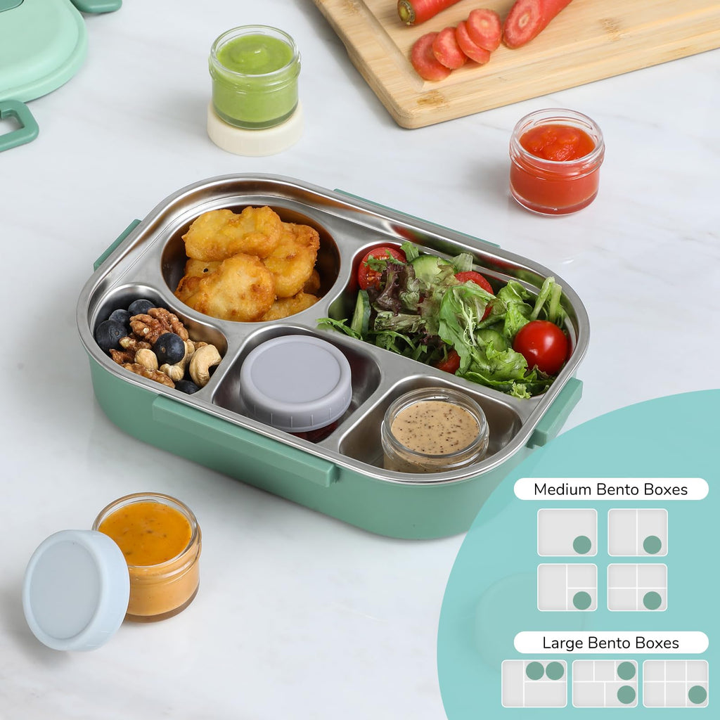 [6 Pack] Salad Dressing Container To Go, 1.7 oz Glass Small Condiment Container with Lids, Dipping Sauce Cups Set
