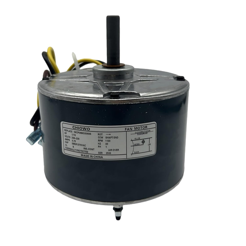 5KCP39BGS069S Condenser Fan Motor 1/10 HP 1100 RPM 208-230V | Compatible with Carrier HC33GE233A 5KCP39BGY824S Genteq