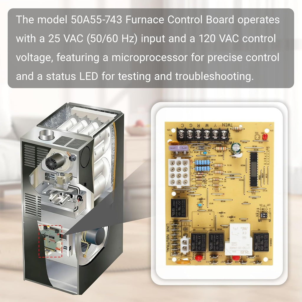 New Upgrade 50A55-743 Furnace Control Board