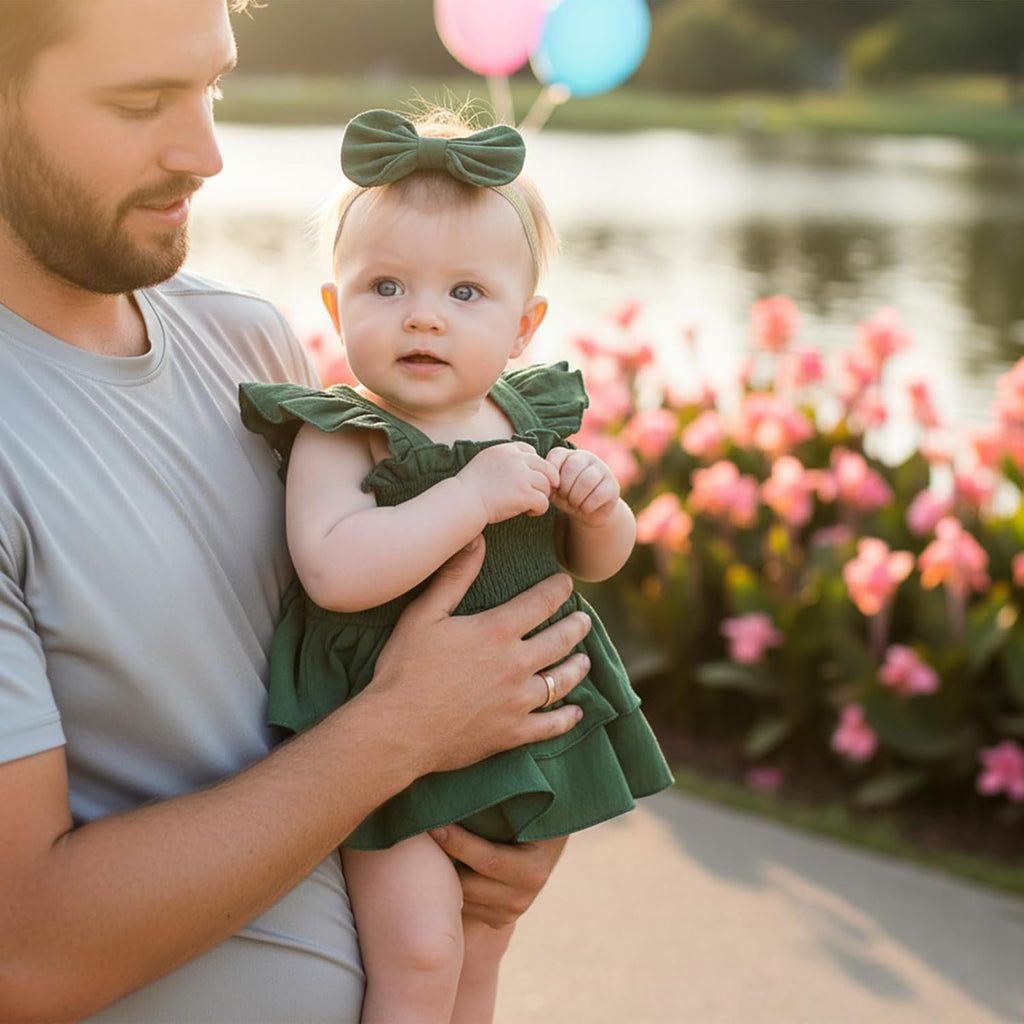 Newborn Baby Girls Summer Clothes Ruffle Sleeveless Pleated Smocked Bubble Romper Dresses Infant Bodysuit Jumpsuit
