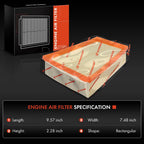 A-Premium 2-PC Engine Air Filter Compatible with Nissan Model