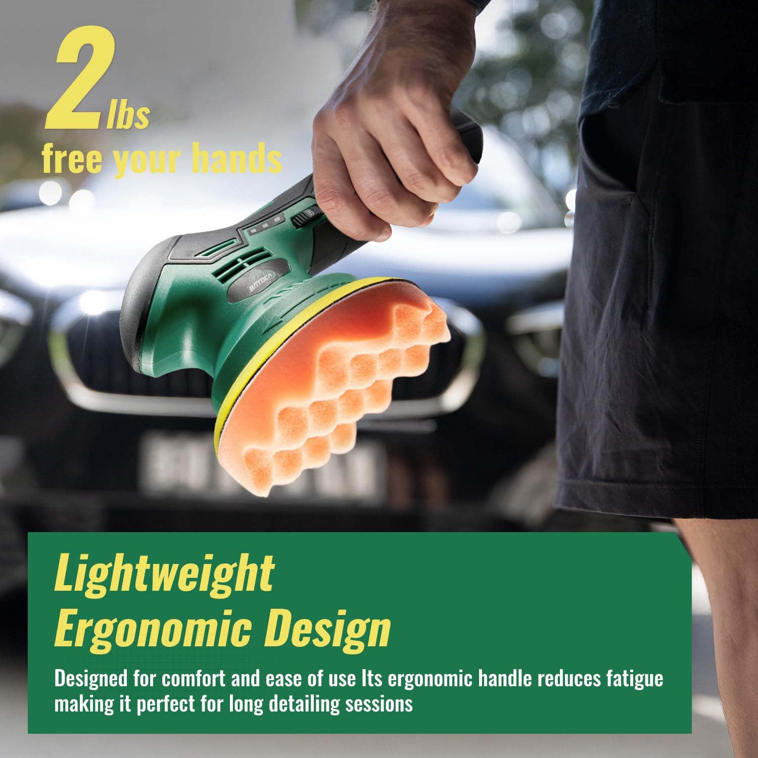 S3 Cordless Car Polisher DA Buffer with 1pc 2.0Ah Battery