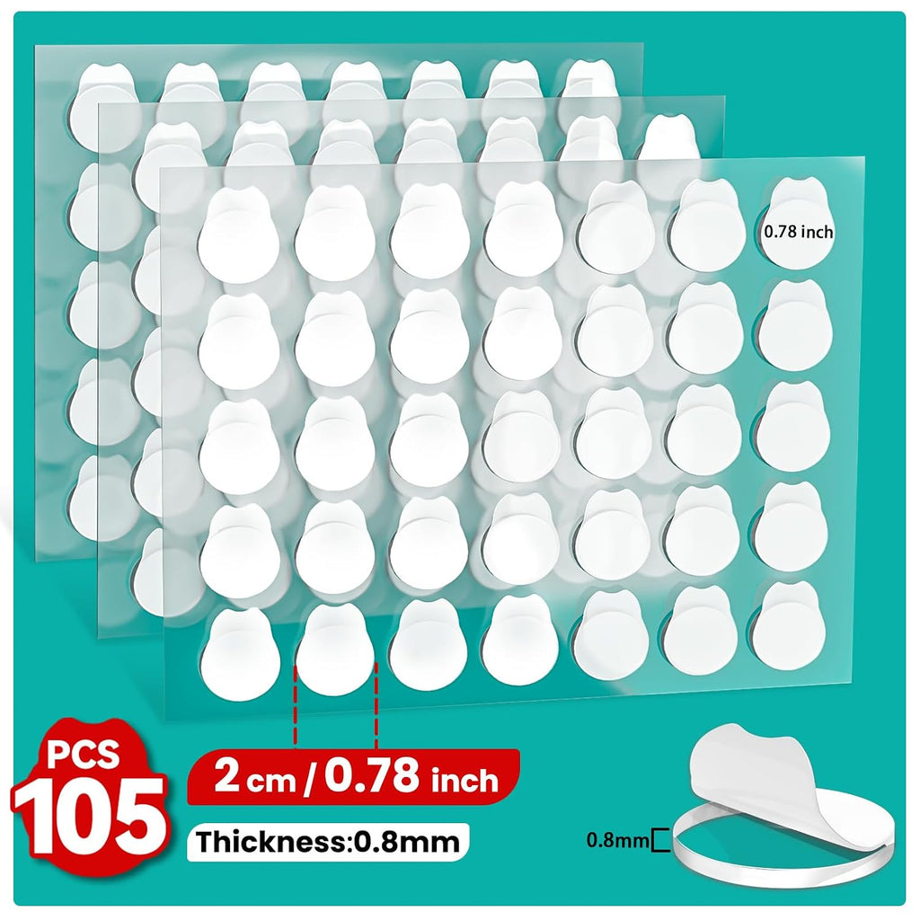 Double Sided Tape Dots, Clear Circle Nano Adhesive Tack for Walls, Crafts