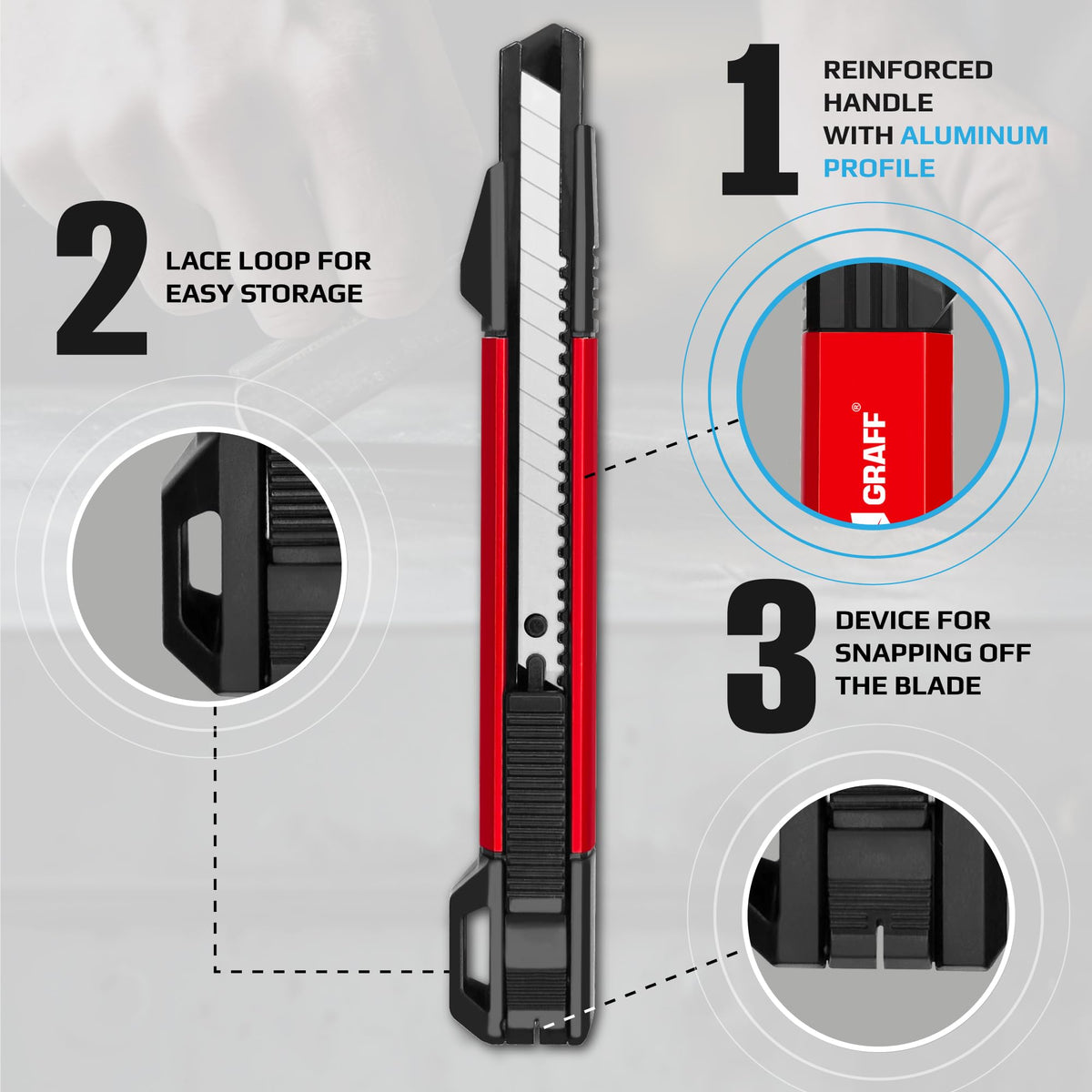Small Retractable Utility Knife, 9mm Snap-Off Cutter with SK5 Blades – Heavy Duty Razor Knife for Carpet, Drywall