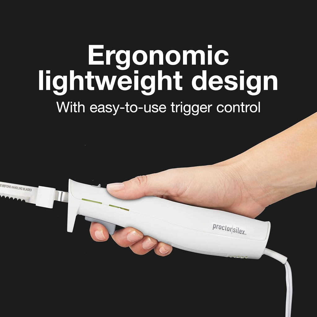 Easy Slice Electric Knife With Serrated Stainless Steel Blade