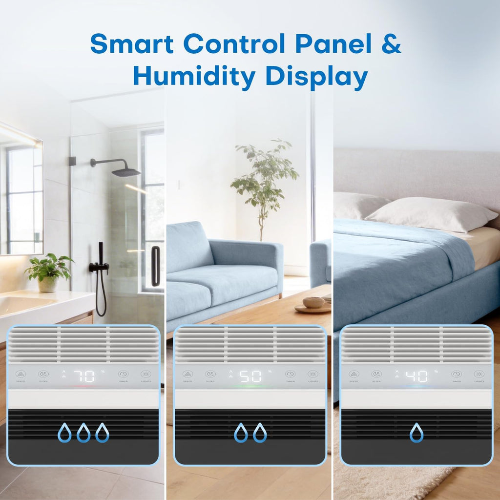 Dehumidifier 101 OZ, Dehumidifier for Bedroom (1000 sq. ft) | Sleep Mode, Humidity Display, Dehumidifiers for Home