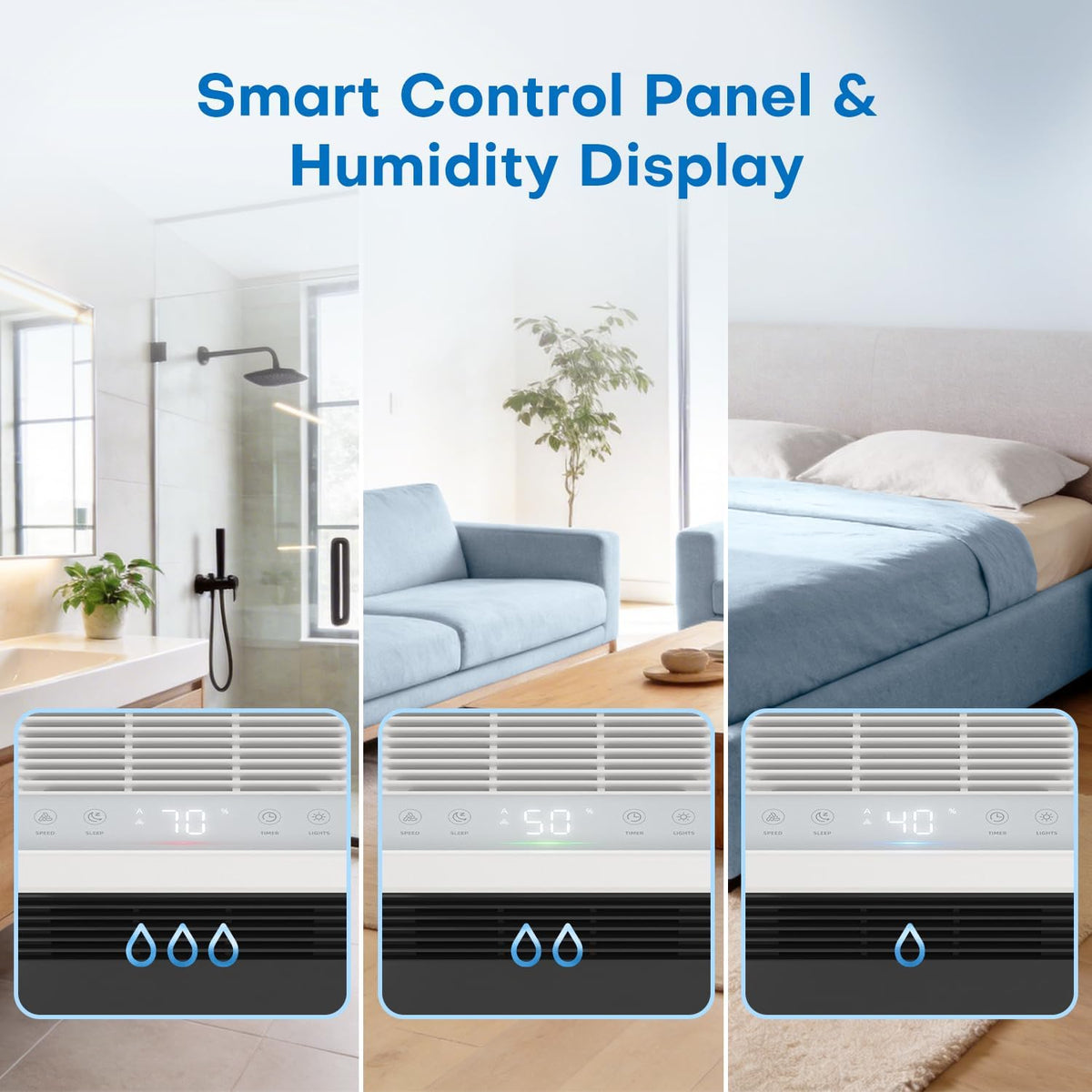 Dehumidifier 101 OZ, Dehumidifier for Bedroom (1000 sq. ft) | Sleep Mode, Humidity Display, Dehumidifiers for Home