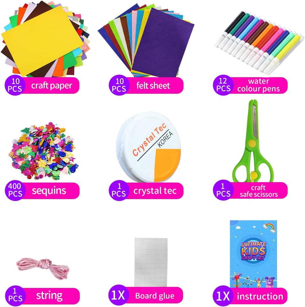 3000 Kids Arts and Crafts Supplies for Kids Crafting Supply in 3 Layered Plastic Art Box All in One Ages 8 9 10 11 &