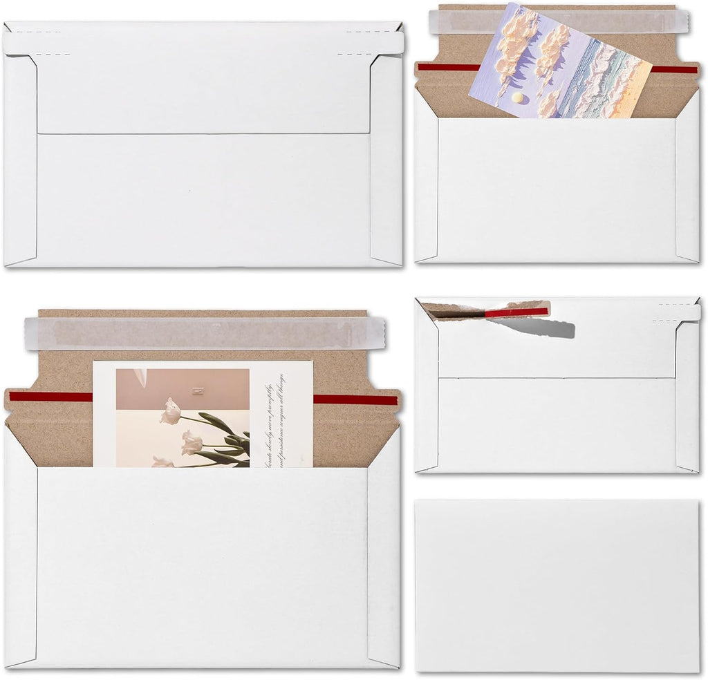 50 Pack 7" x 4.35" Rigid Mailer Trading Card Envelopes Mailers，450gsm Self Seal Shipping Envelopes Mailers for
