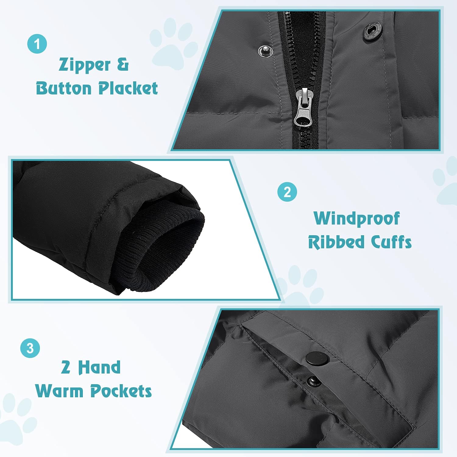 Boys Water Resistant Winter Coat Warm Quilted Puffer Jacket Hooded Parka Thicken Down Jacket for Boys