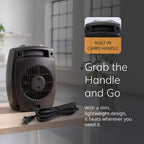 9" Tabletop Ceramic Space Heater with Thermostat - Dark Gray - 754201