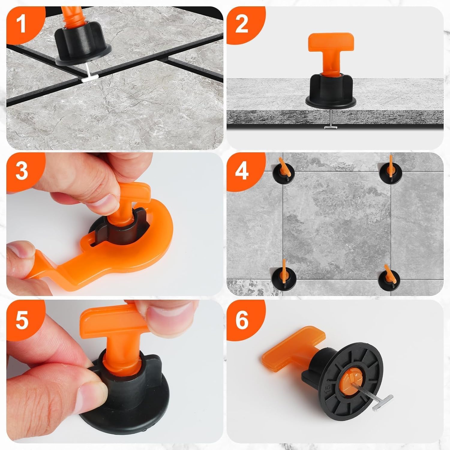 250PCS Tile Leveling System Kit, 1/16 Inch Tile Spacers