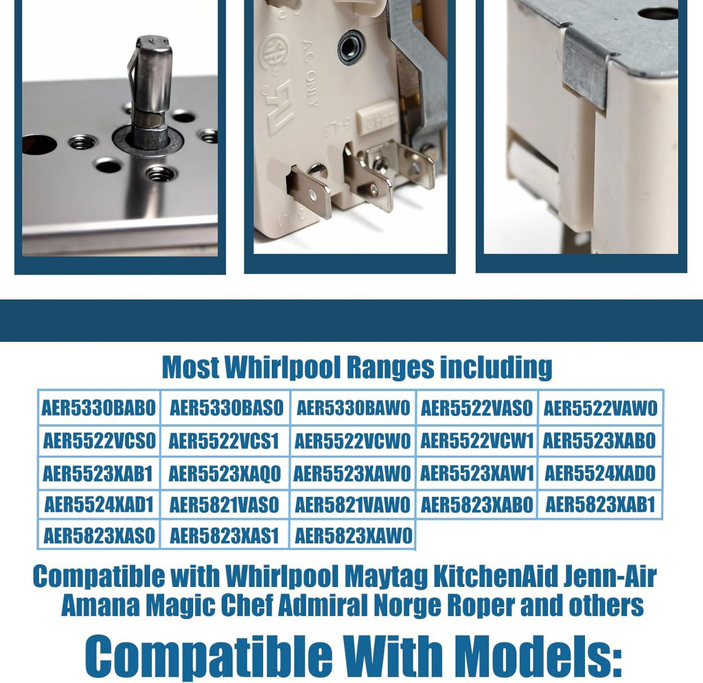 WP3148952 3148952 Upgraded Oven Range Infinite Switch Compatible With Whirlpool Maytag Estate Amana Kenmore Replace AP6007657 492438 PS11740774 WP3148952VP 811715 811701 AH336885 EA336885 PS336885