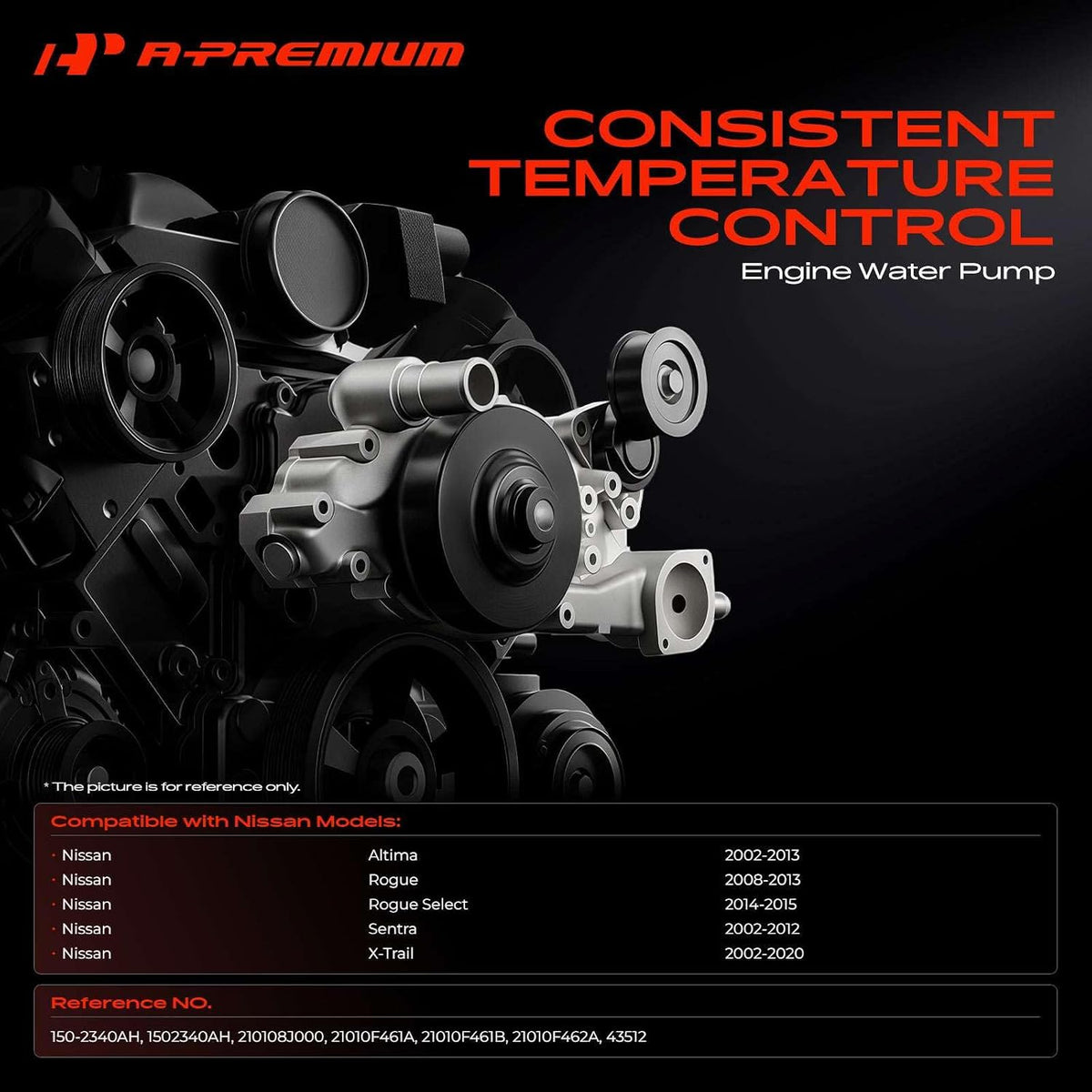 A-Premium Engine Water Pump Compatible with Nissan