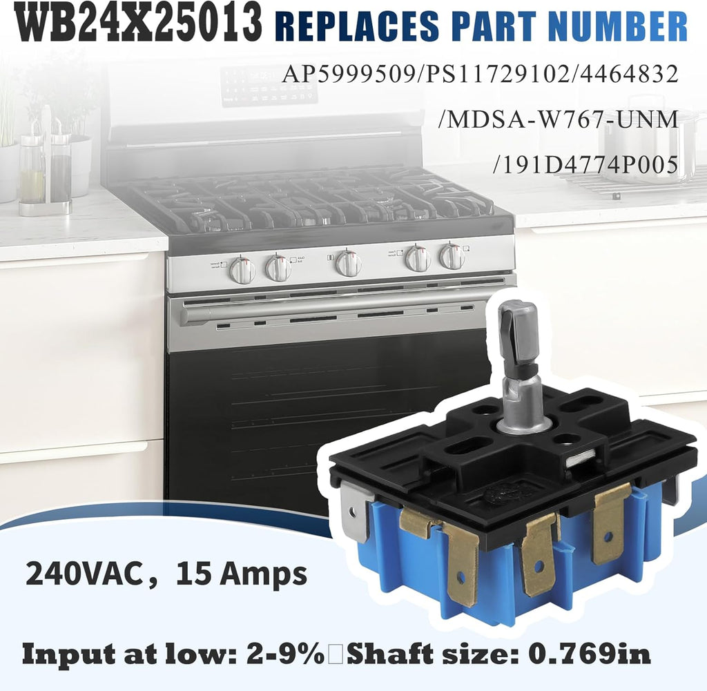 WB24X25013 Electric Range Infinite Control Switch Replace for GE for 191d4774p005